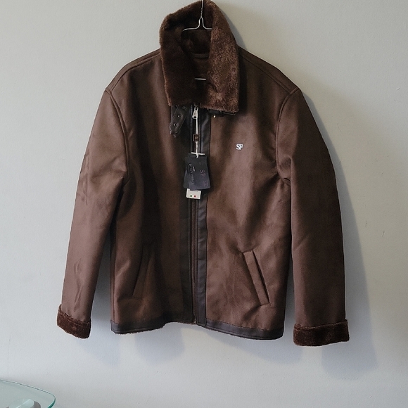 Brown Shearling Jacket - Picture 1 of 8